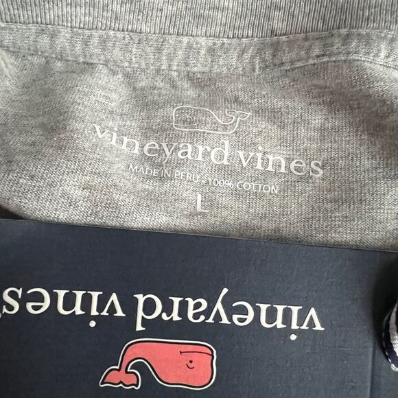 Vineyard Vines Men's Snowboard Whale Long-Sleeve Pocket T-Shirt Large Grey - Picture 2 of 3